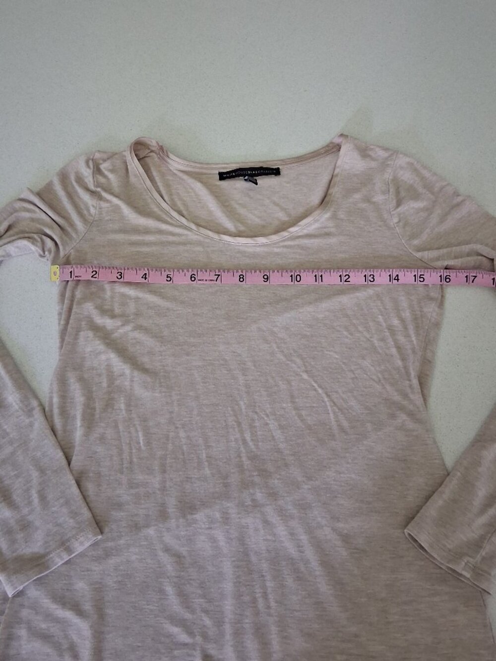 White House Black Market Beige Long Sleeve Top Women's Size XS - Picture 9 of 11